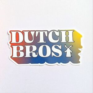 Dutch Bros Red, Blue, and Yellow Sticker
